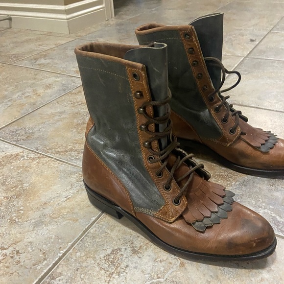 Vintage leather Boulet lace up boots - Picture 4 of 5